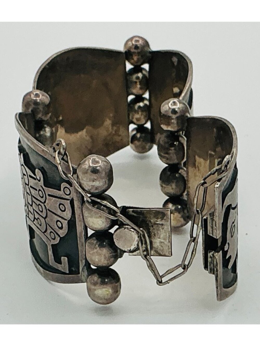 Mexican Sterling Silver INCA Bracelet R227 - Picture 3 of 3